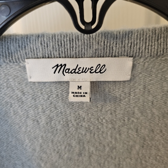 Madewell Wool/Alpaca Blend Super Soft Light Blue Cardigan Size M - Picture 2 of 5